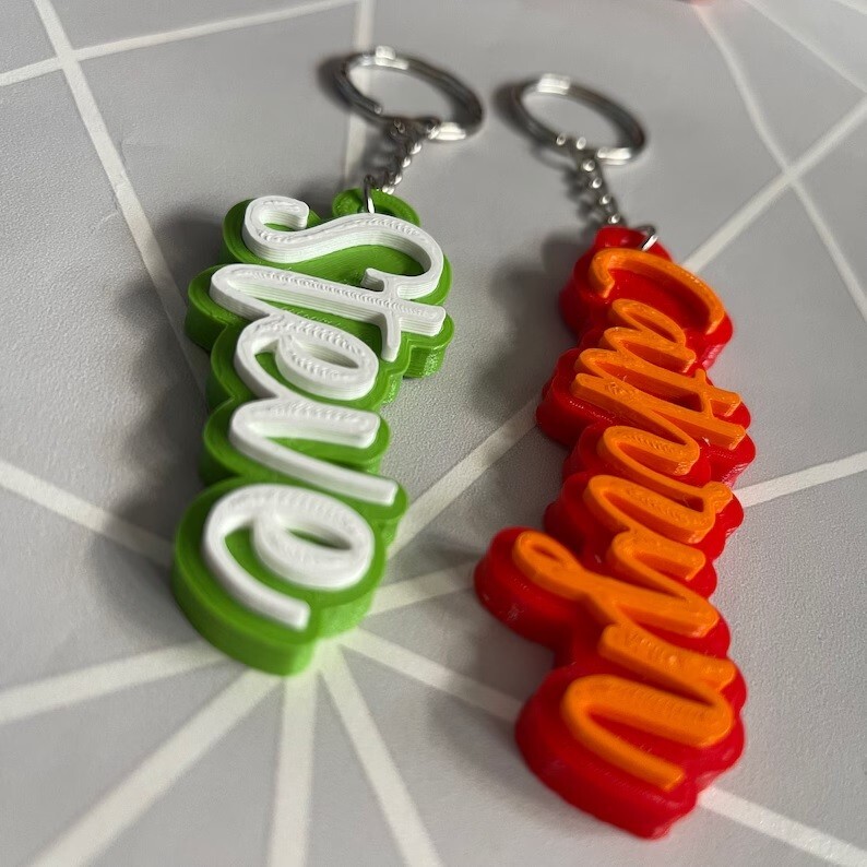 Custom Name Keychain Personalized 3D printed