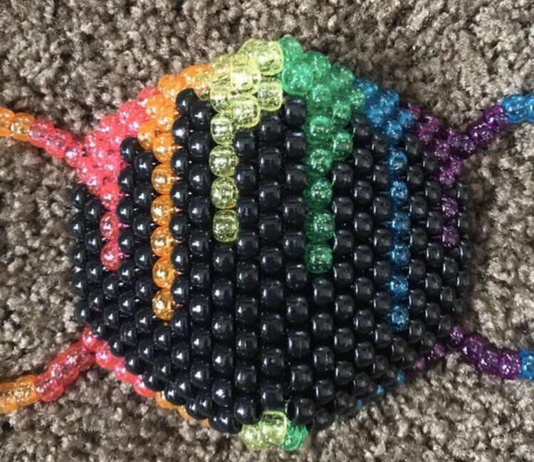Black Glitter Drip Kandi Mask, Edm, Festivals, Pride