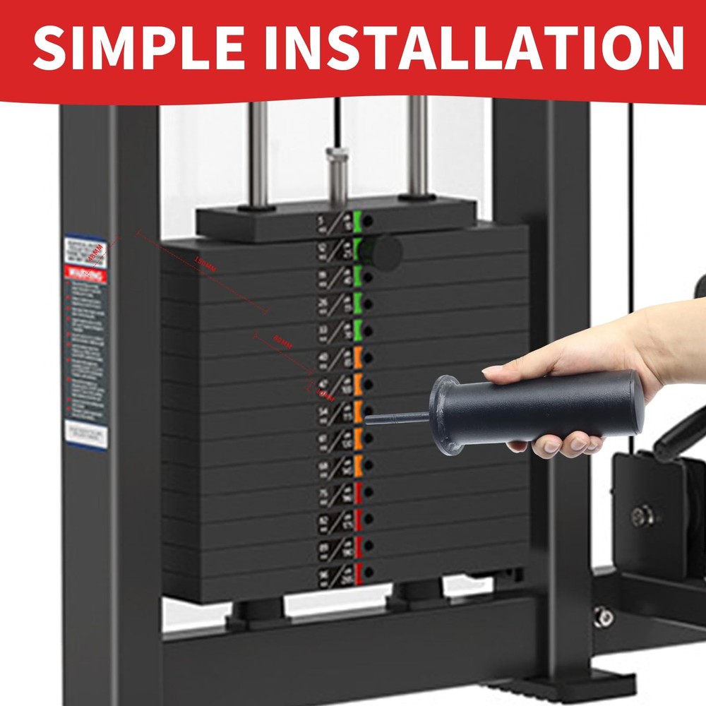 Weight Stack Pin with Spring Clip Collar Weight Stack Extender Pin for Cable ...