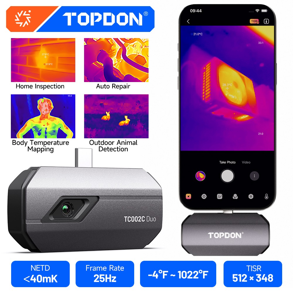 TOPDON 256*192 IR High Resolution Thermal Imaging Camera for iOS Android Type-C