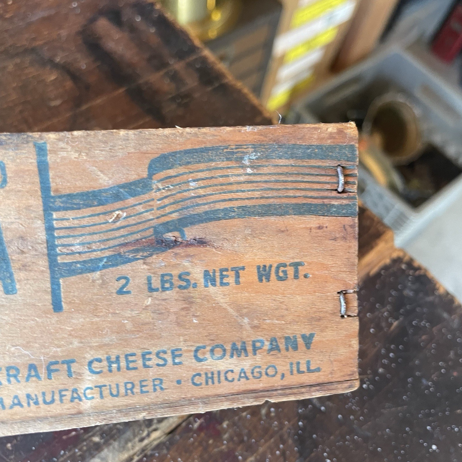 Vintage Wood KRAFT Velveeta Cheese box Crate 2 lb Size Display