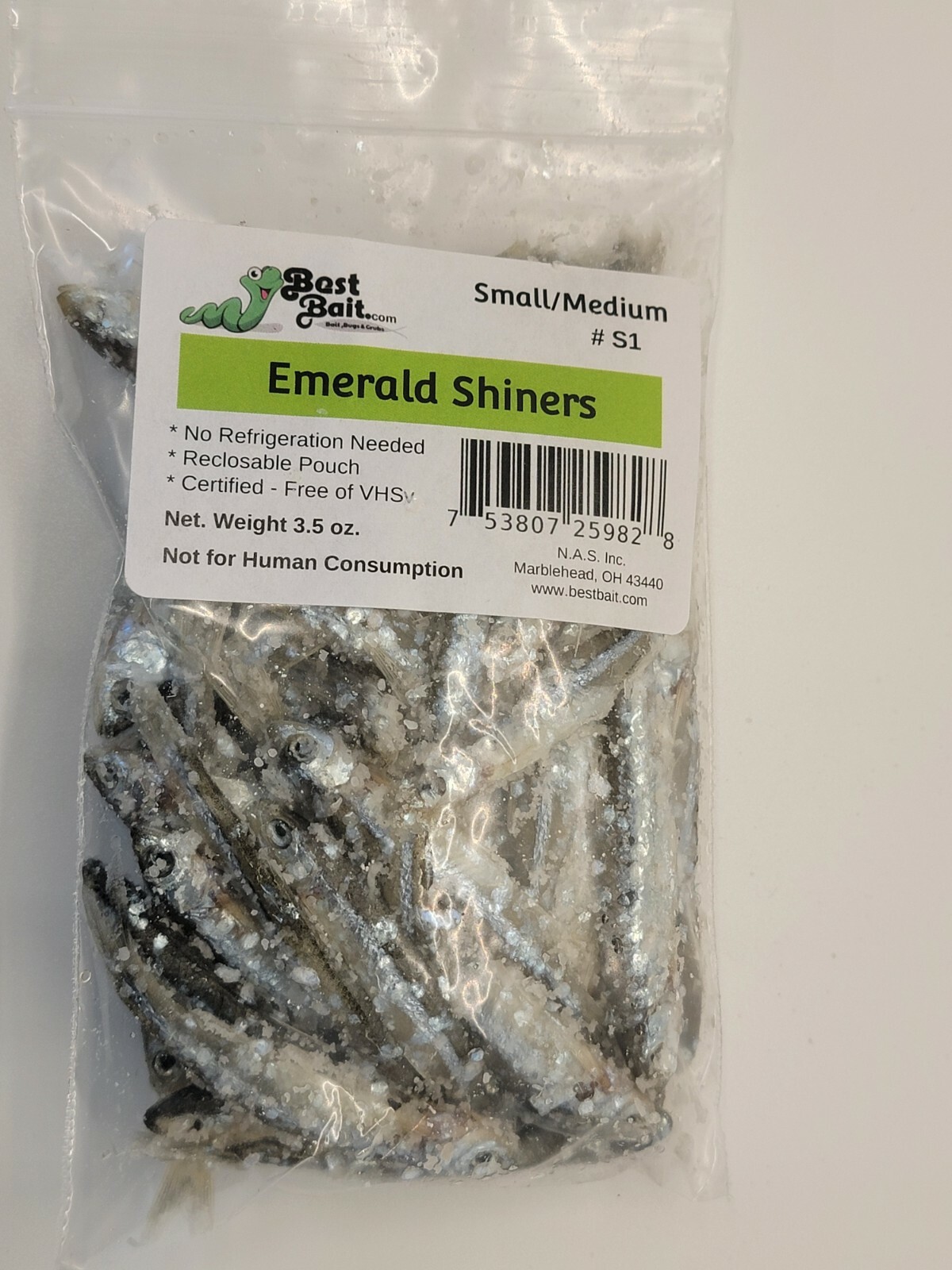 Bestbait Salted Emerald Shiners Preserved Minnows Free Shipping VHSv Free