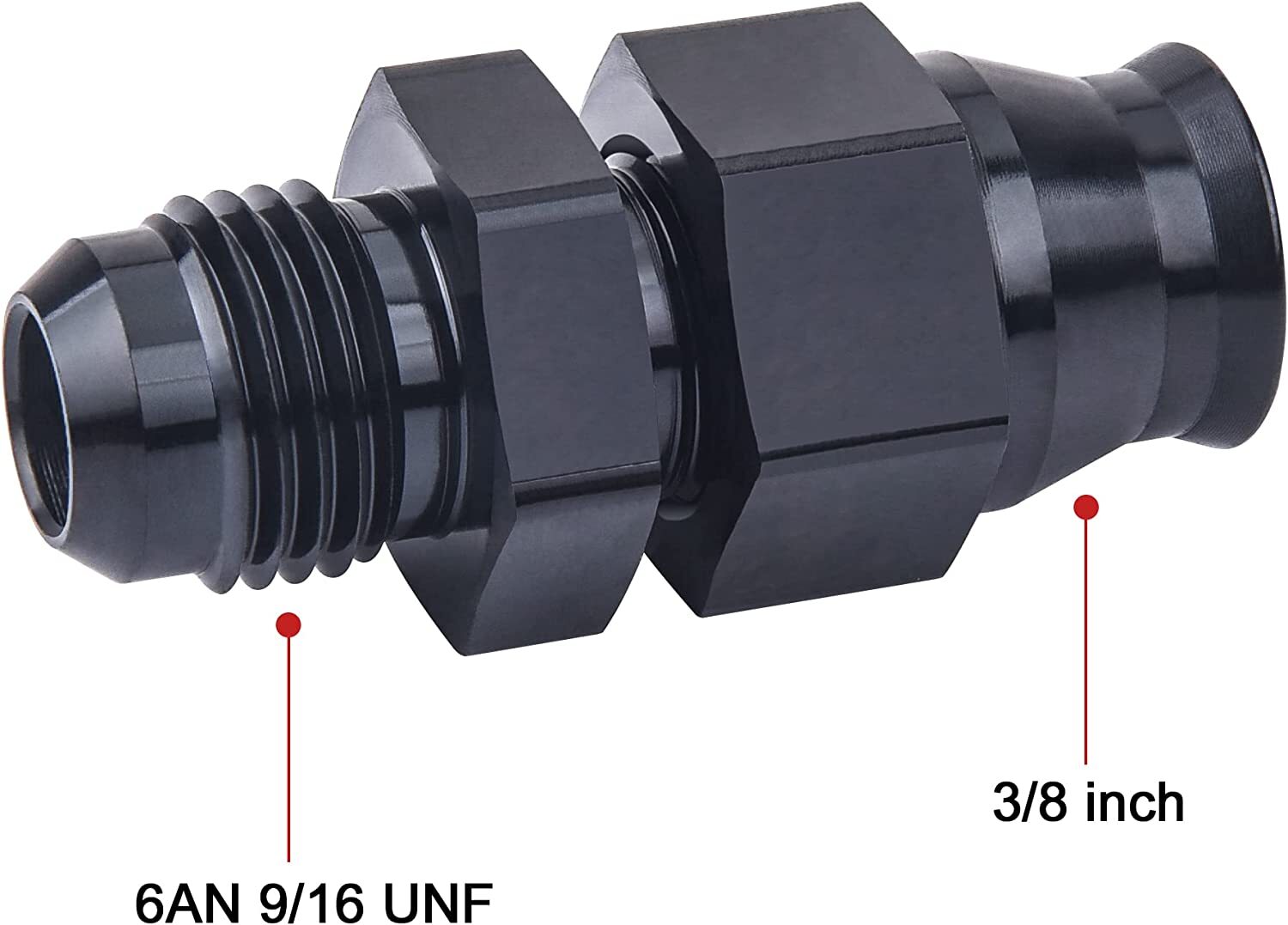 2pcs 6AN Male to 3/8"& 5/16" Hardline Tube Fuel Line Fitting Compression Adapter