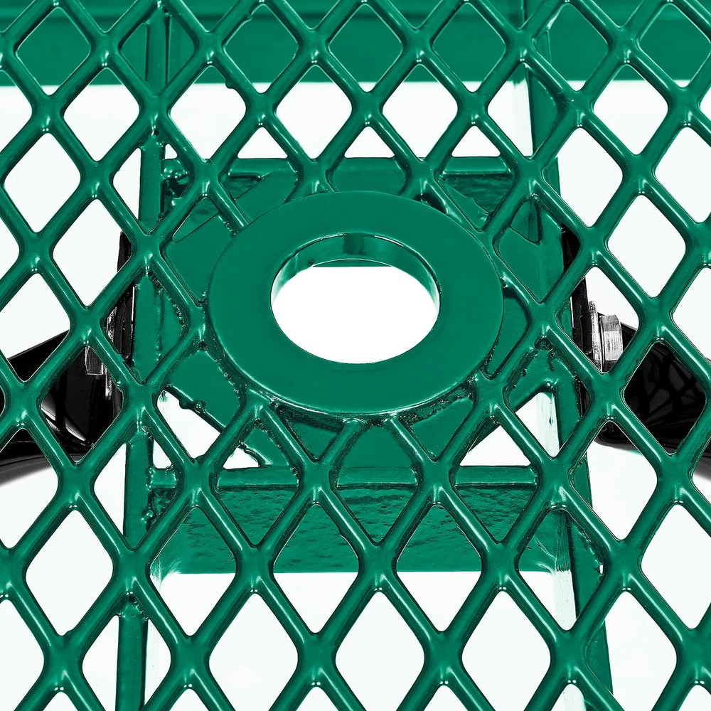 8' ADA Rectangular Picnic Table Expanded Metal Green (96" Long)