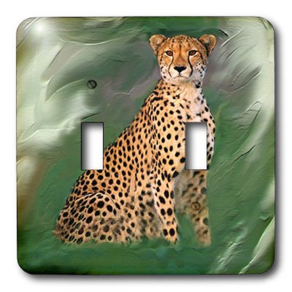 3dRose lsp_4106_2"Cheetah" Double Toggle Switch