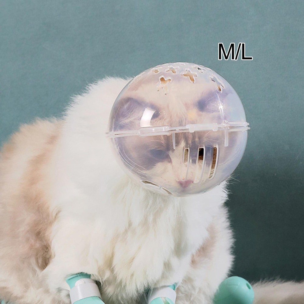 Cat Muzzle Clear Comfortable Cat Hood Prevent Biting Anti Licking Adjustable