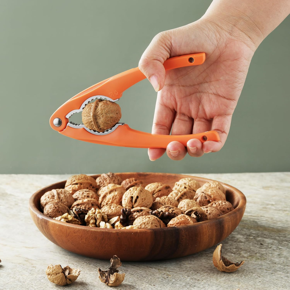 Stainless Steel Nutcracker for All Nuts, Heavy Duty Tool with Ergonomic Handle
