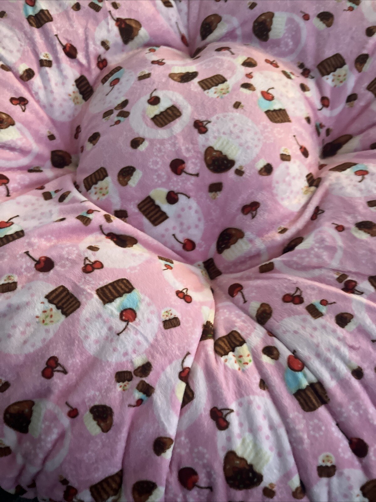 Dog Bed Bessie And Barney Pink Cupcake Cherry Luxury Quality Made In USA Soft