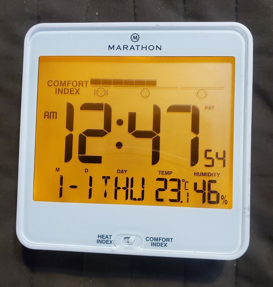 Atomic Desk Clock With Back Light Heat Comfort Index Large Display