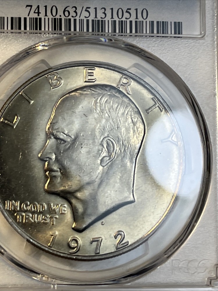 1972 -D Eisenhower Ike $1 Dollar Uncirculated PCGS Certified MS63 Coin