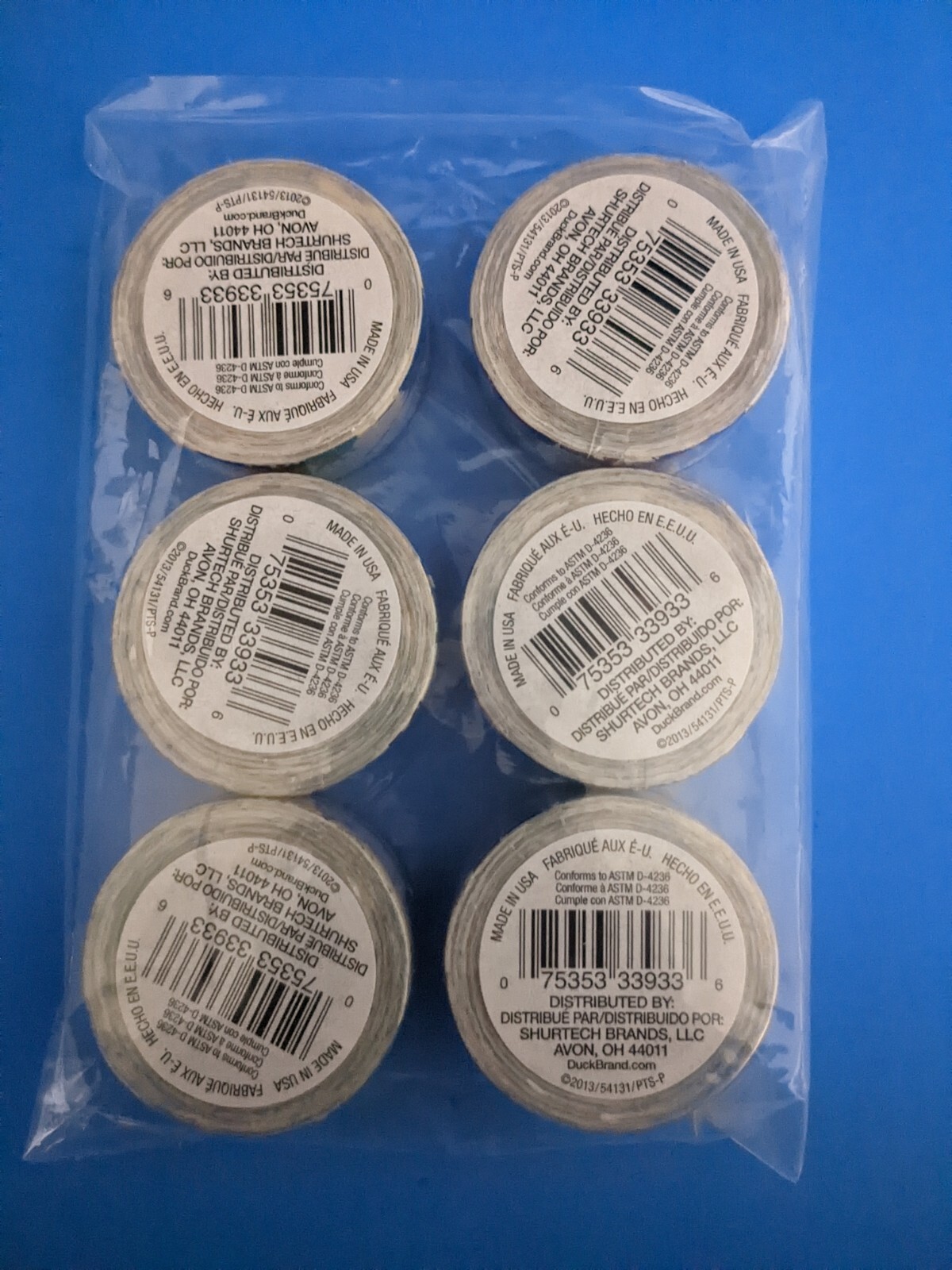 6 Pack Duck Tape Ducklings Rainbow Paint Splatter Mini Rolls .75" X 180" Duct