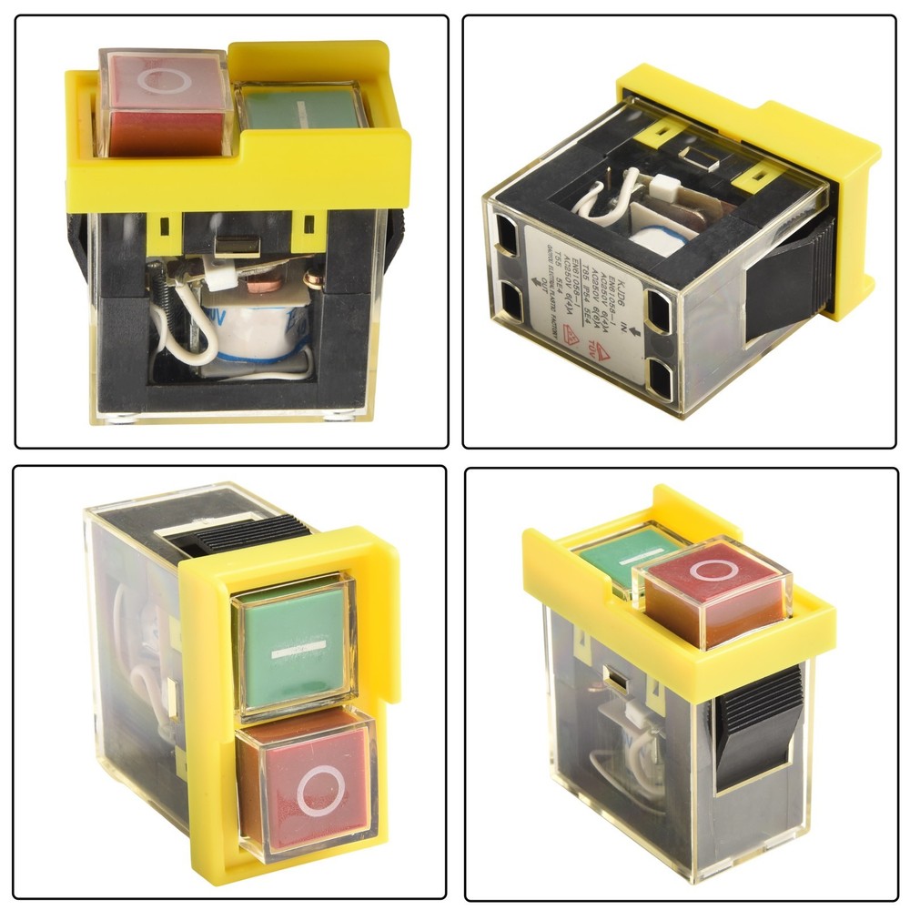 User friendly start button switch with power off and undervoltage protection