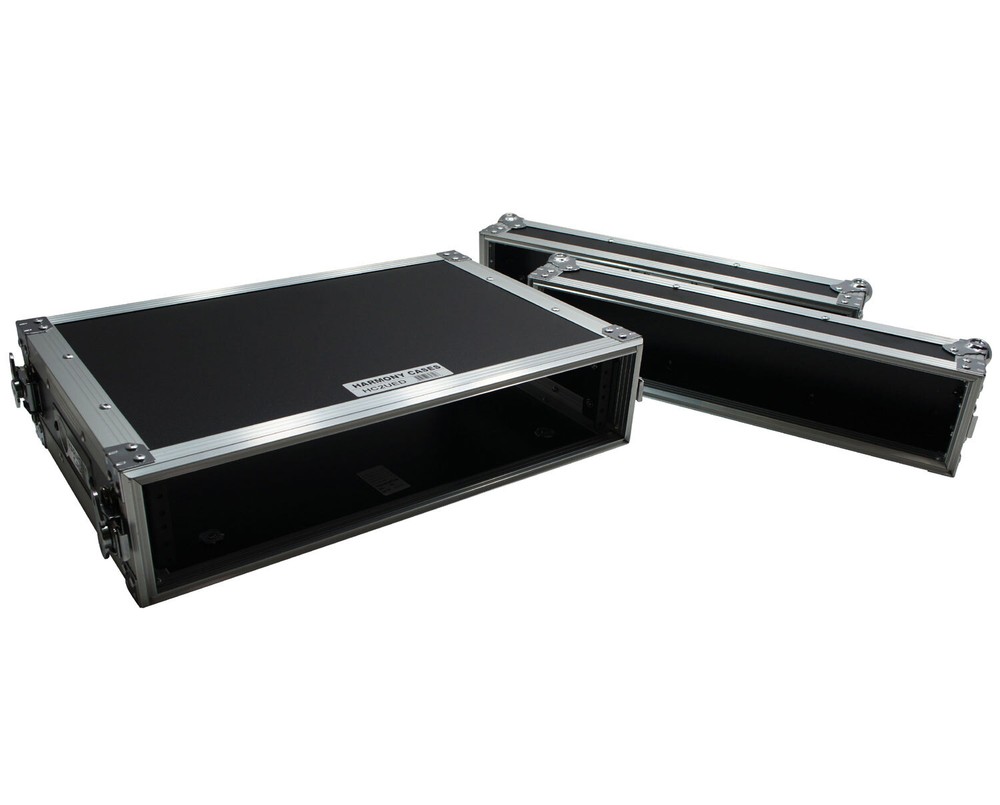 Harmony Cases HC2UED Pro DJ Flight 2U FX Effect 16" Depth Road Vertical Case