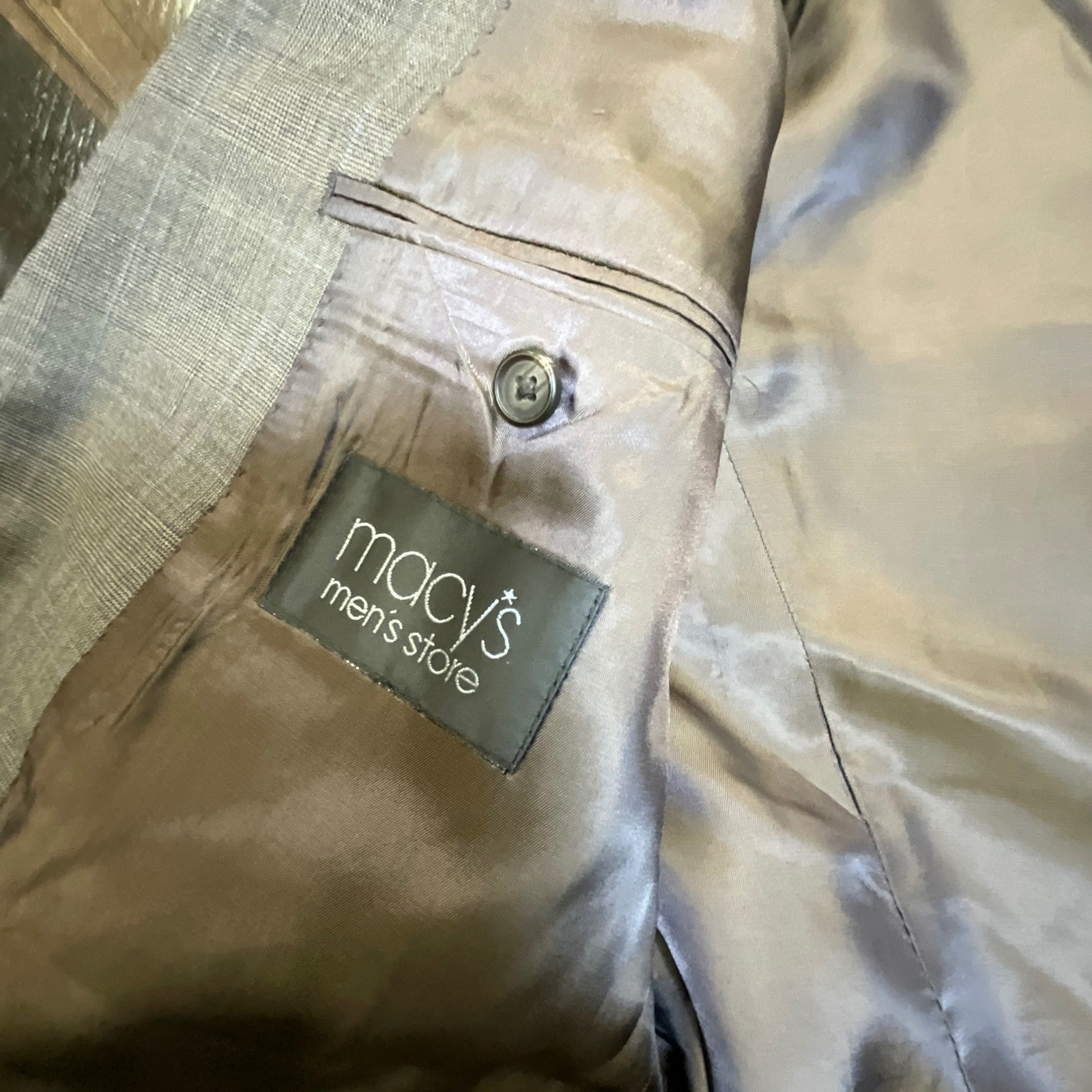 Lauren Ralph Lauren Mens 42R Slim Fit Grey Glen Check Wool Black Label 2 Pc Suit