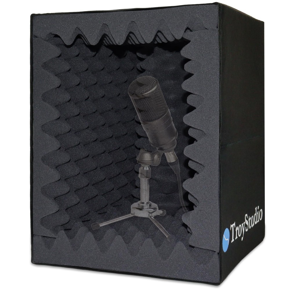 TroyStudio Portable Vocal Booth, Large Foldable Microphone Isolation Shield, ...