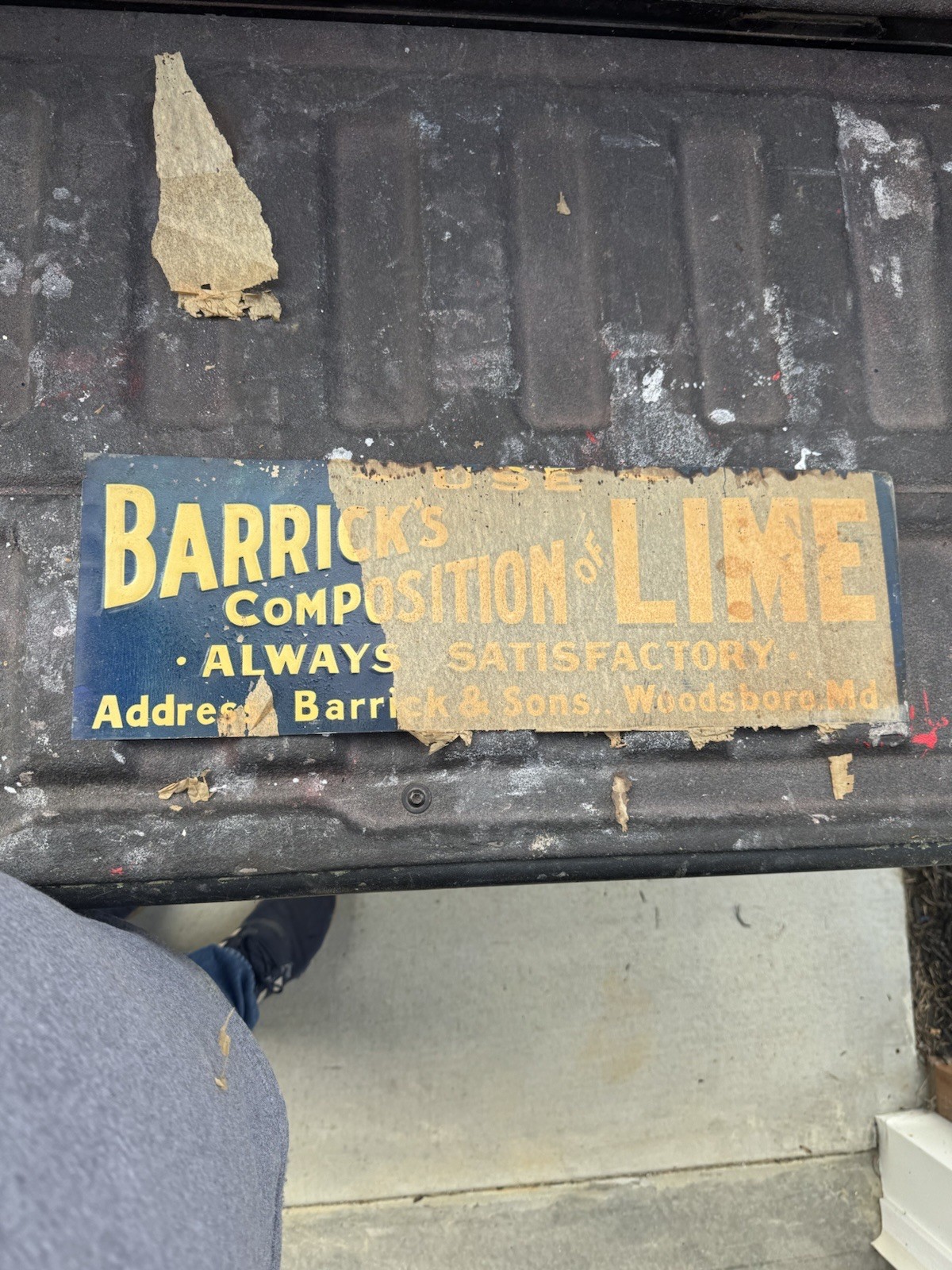 Barrick’s Lime Sign Woodsboro Maryland Coal Gas Oil