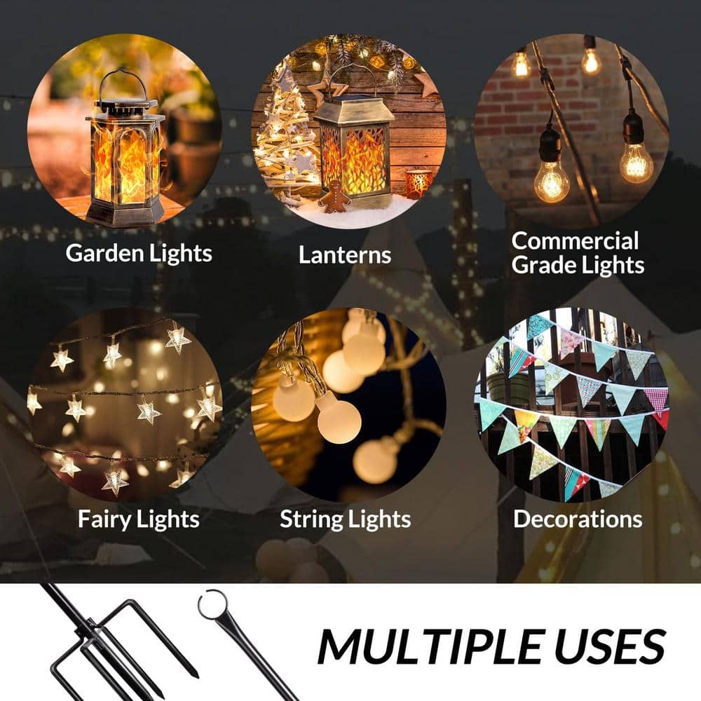 WaLensee 9.4 ft. String Light Poles (2-Pack)