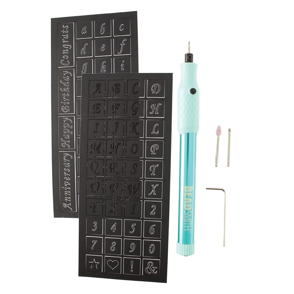 Basic Elements Engraver – 3 Tips, Allen Key and Stencils – Battery Operated –...