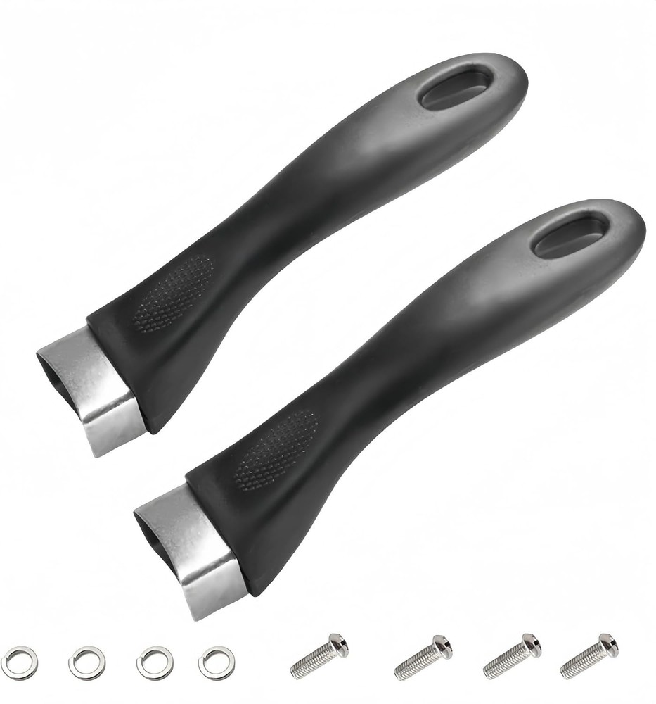2Pcs Bakelite Pot Handle Black Scald-Proof Long Handle Grip Replacement, with...