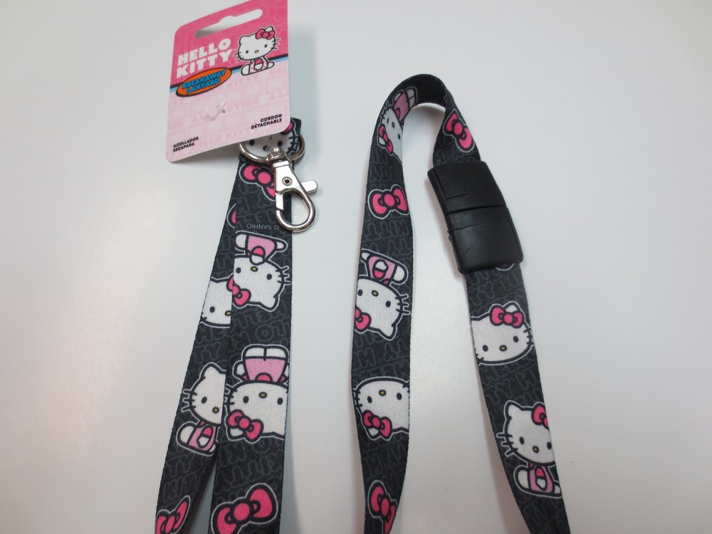 Authentic Sanrio Hello Kitty Breakaway Lanyards / Black Background / New