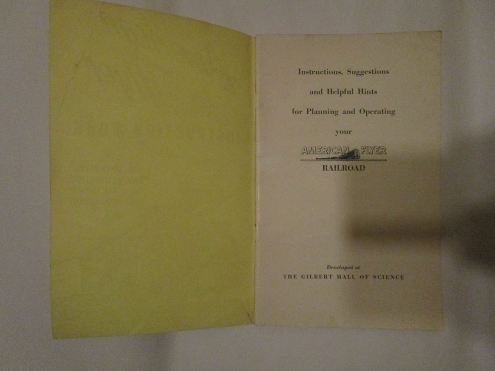 1947 & 1952 Gilbert American Flyer Assembly & Operating Instructions