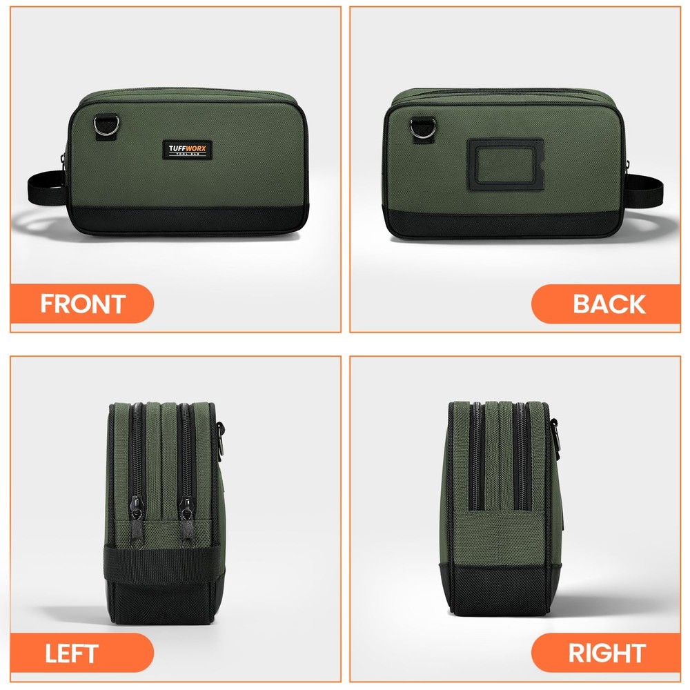 Tool Bag, Dual Compartment Storage Pouch (Gray)