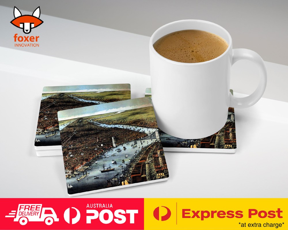 COASTER COFFEE DRINKING MAT|OLD WORLD MAP SKETCH ART #3