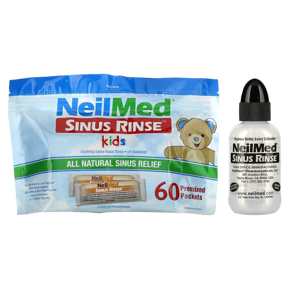 Kids, Sinus Rinse, Ages 2+, 60 Premixed Packets