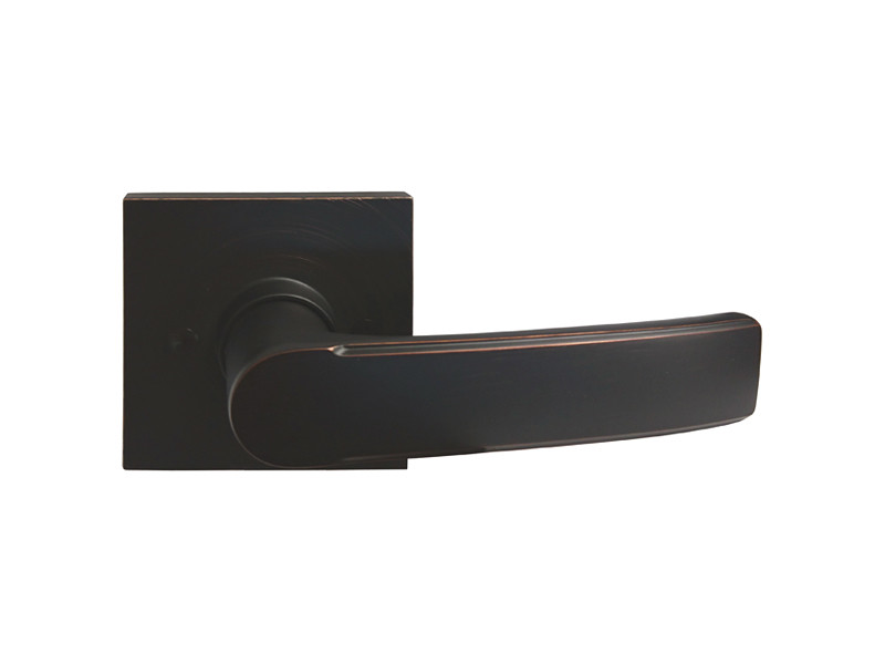Oil Rubbed Bronze Door Handle Lever Square Base Knobs Privacy Key Locks Lock