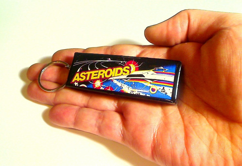 Asteroids Arcade Marquee Coin Door accessory Keychain