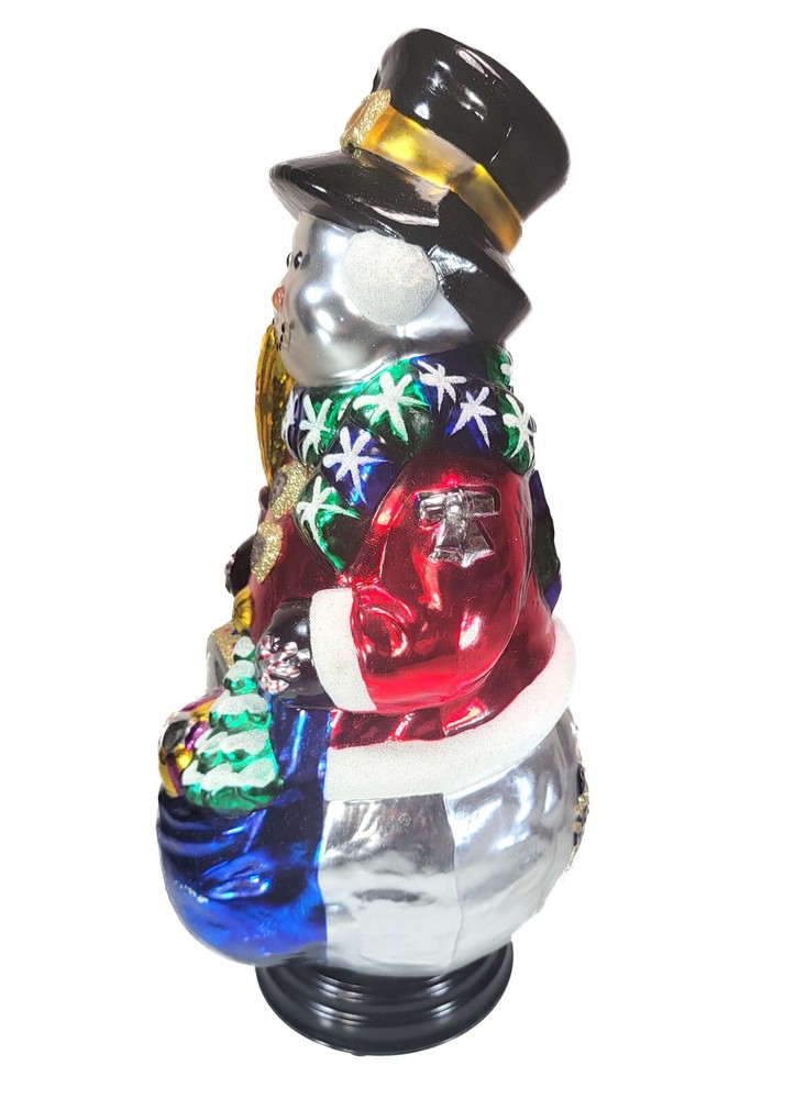 Very Large 19"! Hand-Blown Glass Snowman