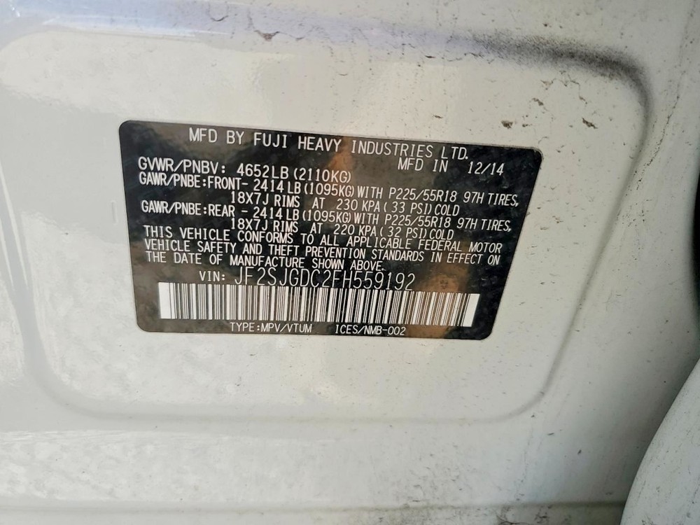 CONTROL PANEL OEM 2015 SUBARU FORESTER 1YR WRNTY