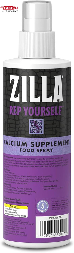 Zilla Calcium Supplement Spray 8 Oz.