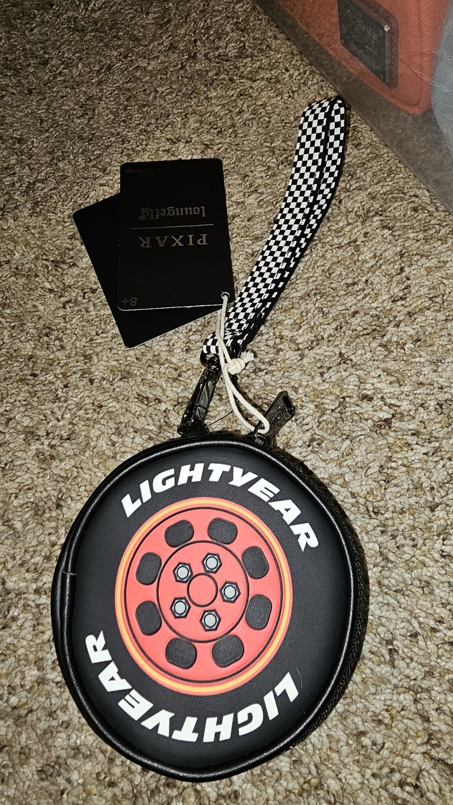 Loungefly Disney Pixar Cars Lightning McQueen Tire Coin Purse Wristlet NWT