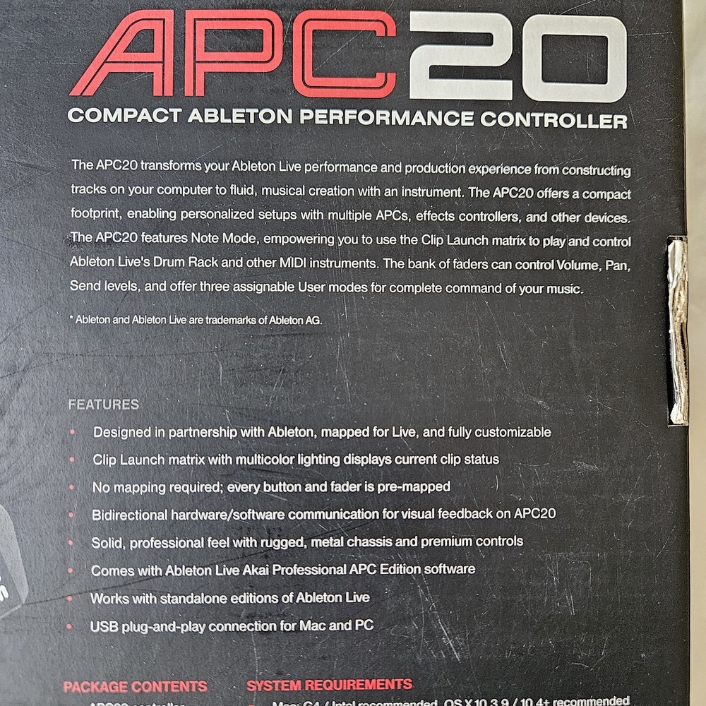 Akai APC20 Professional Compact Ableton Performance MIDI Controller MPD26 DJ Pad