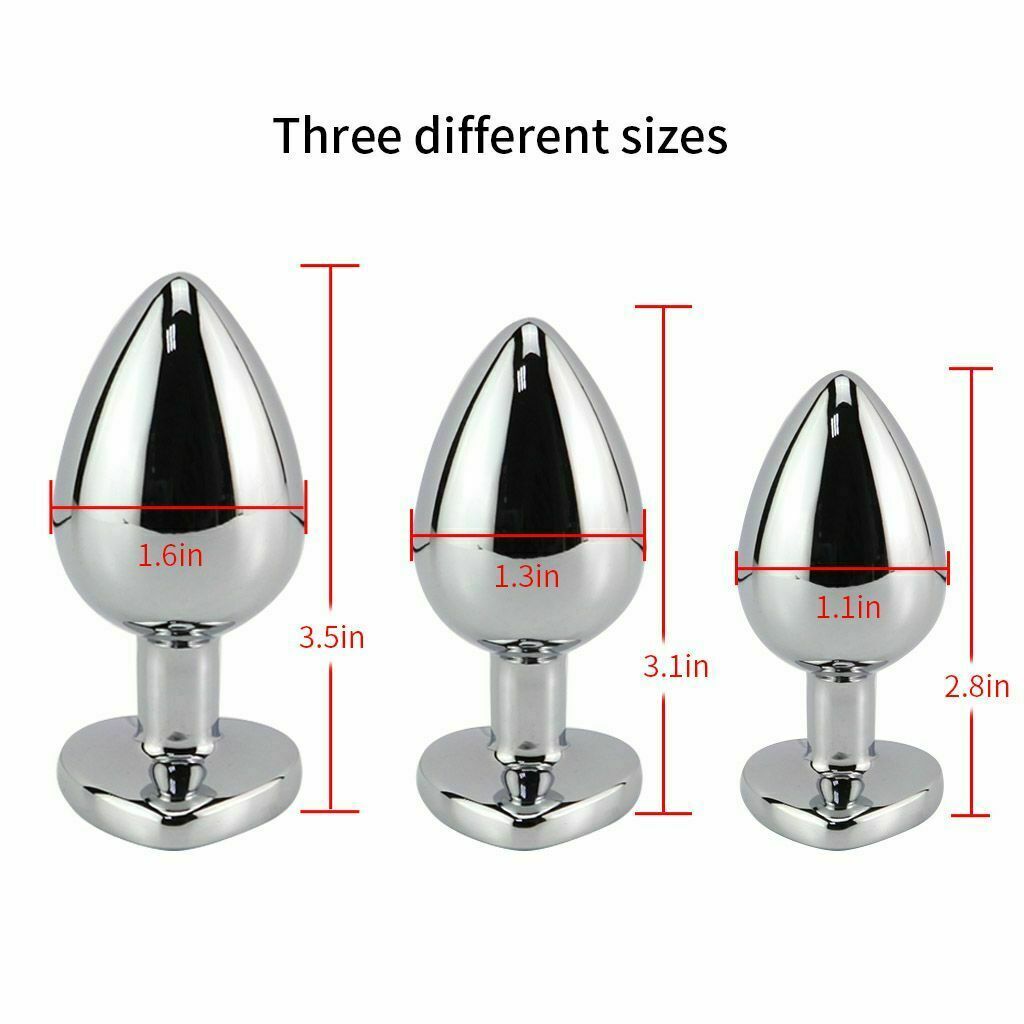 Purple Booty Sparks Gem Stainless Steel Metal Anal Butt Plug Trainer Sex Toys