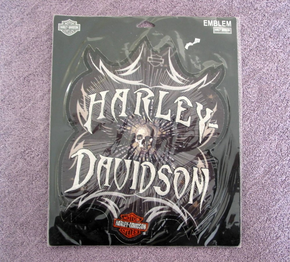 Harley Davidson  Hypnotic  Skull  Bar & Shield  Emblem /  Patch XL