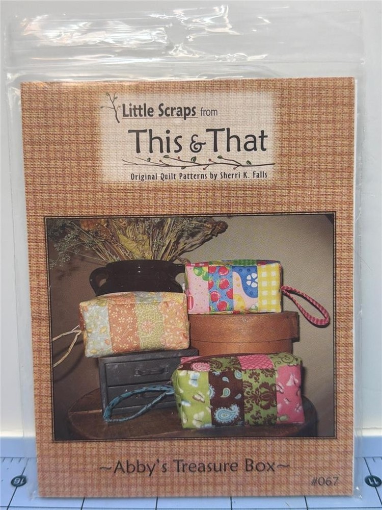 THIS & THAT Pattern - ABBY'S TREASURE BOX - Pieced Bag - 3"x3"x6" - #067