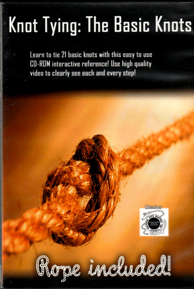 Knot Tying: The Basic Knots PC CD-ROM  Learn 21 Basic Knots - Rope Included