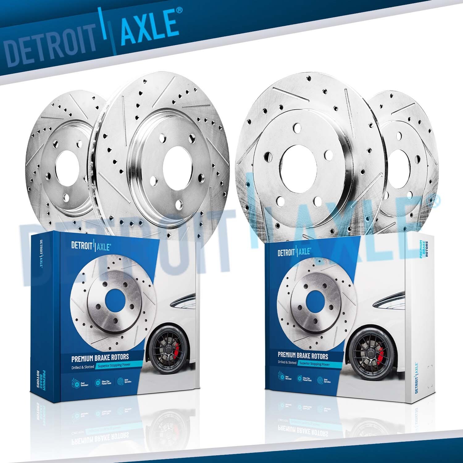 Front and Rear Drilled Slotted Brake Rotors Kit for Chevrolet Trax Buick Encore