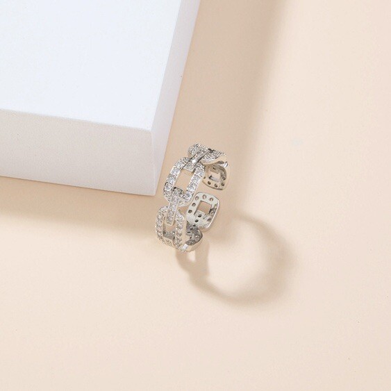 Chain Link Ring, Chain Design Ring, Adjustable Chain Link Ring Women Men Gift