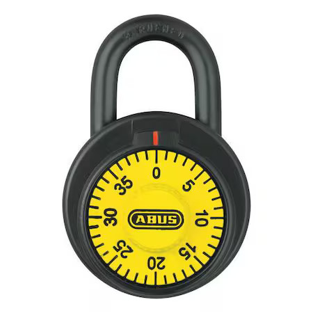 Abus 78/50 Yellow Combination Padlock, Front, Black/Silver