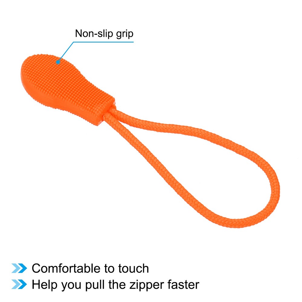 Zipper Pulls Replacement 10pcs Extension Cord Handle Tag Extender Head Orange