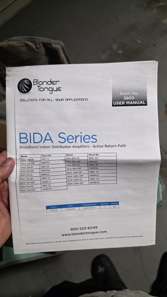 Blonder Tongue Bida-100A-30