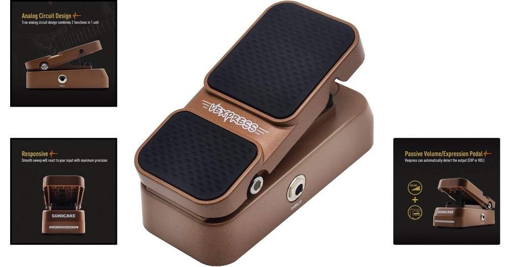 Analog Passive Volume & Expression Pedal for Guitar, Synth & More - Vexpress