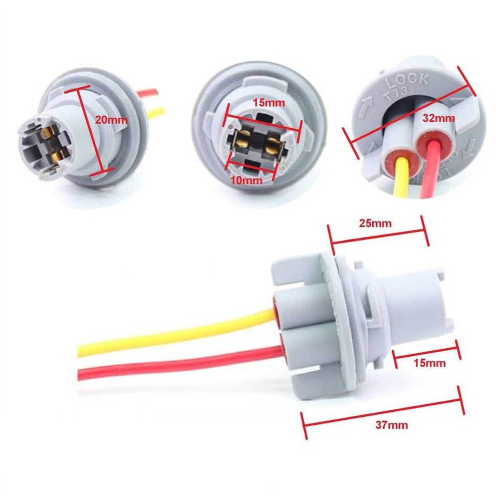 2X Universal Pigtail Wire Female Socket 168 194 Interior Step Door Light Plug E