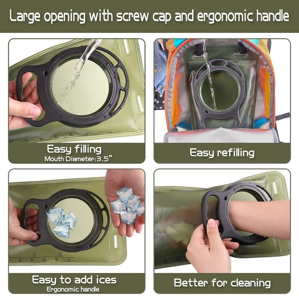 2L Hydration Bladder, Water Bladder for Hiking Backpack 2 Liter Water Storage...