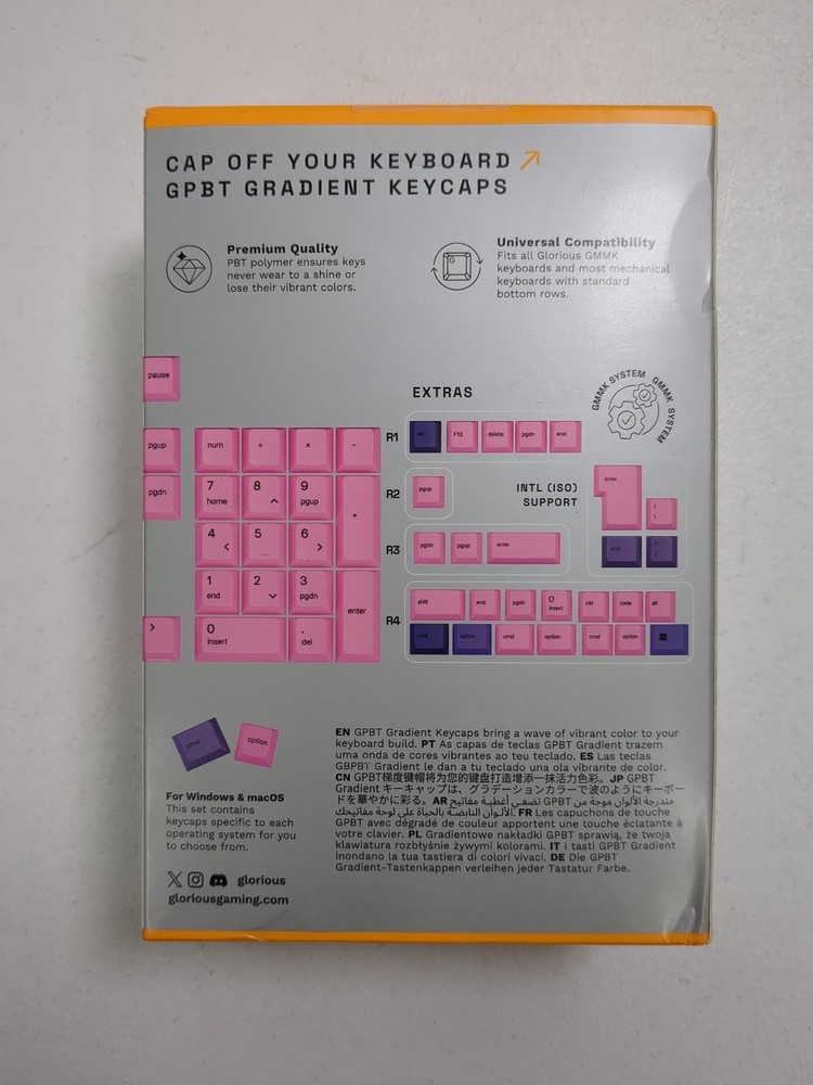 Glorious - GPBT Gradient Universal Keycap Set Compatible with Most 100% 85% 80%