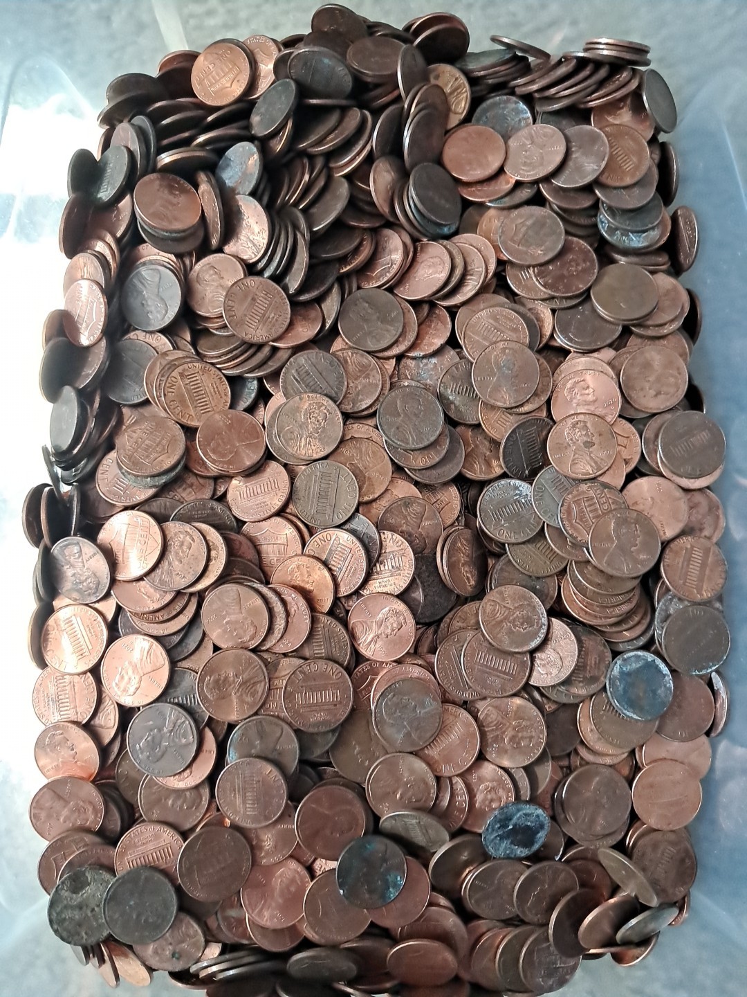 About $50 Face Value Over 26+ Pounds US Pennies Non Copper, Unsearched About