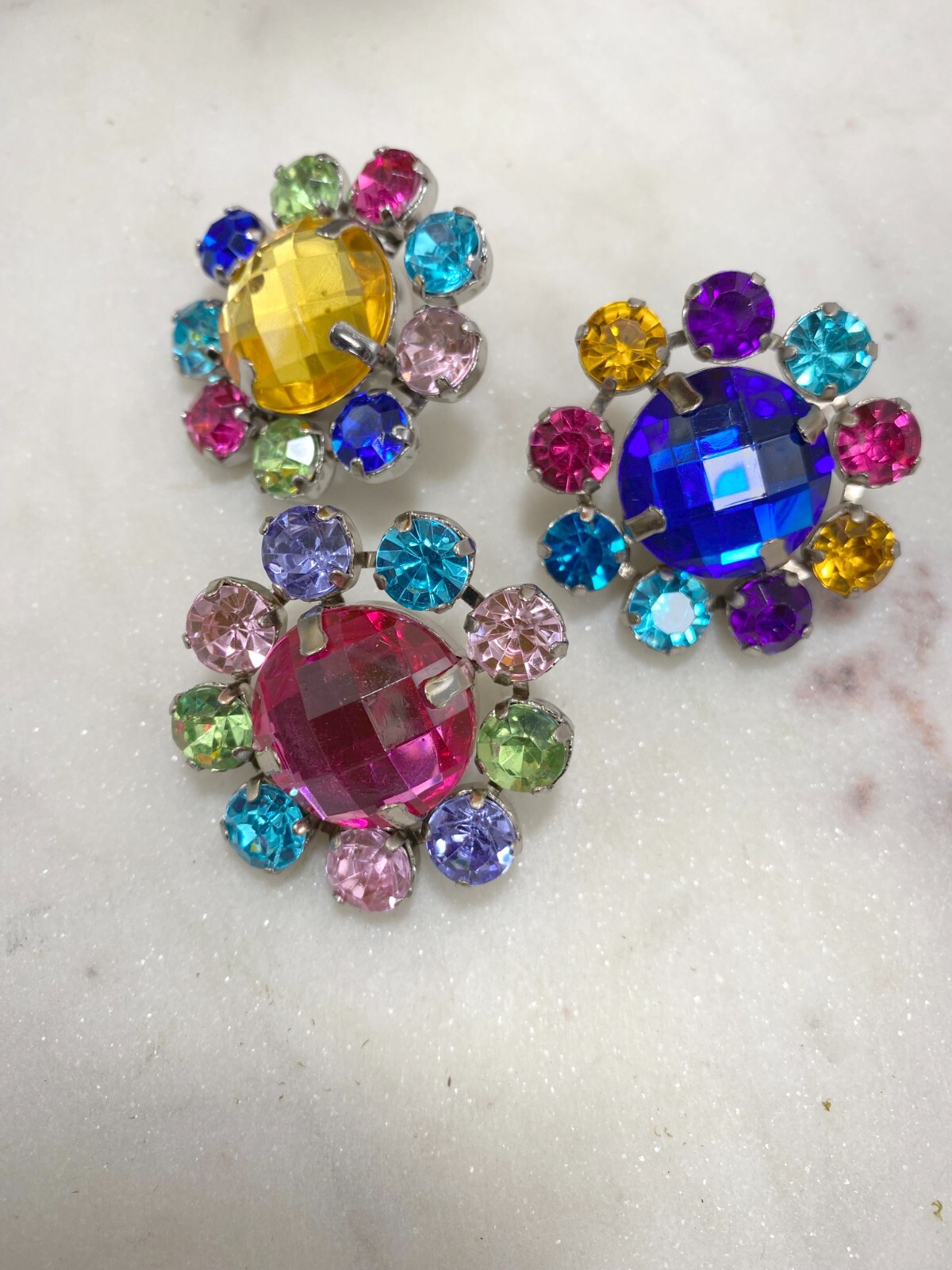 Brooch Lot Mixed Flower Colorful Multi Sample Lot 12 pcs Mix